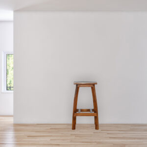 Solid Mango Wood Walnut Finished Stool