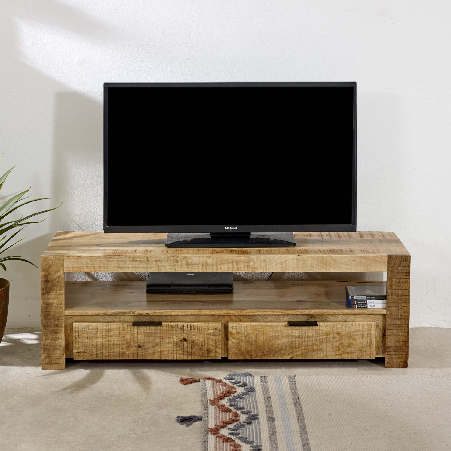 Surrey Solid Wood Tv Stand With 2 Drawers - Image 4