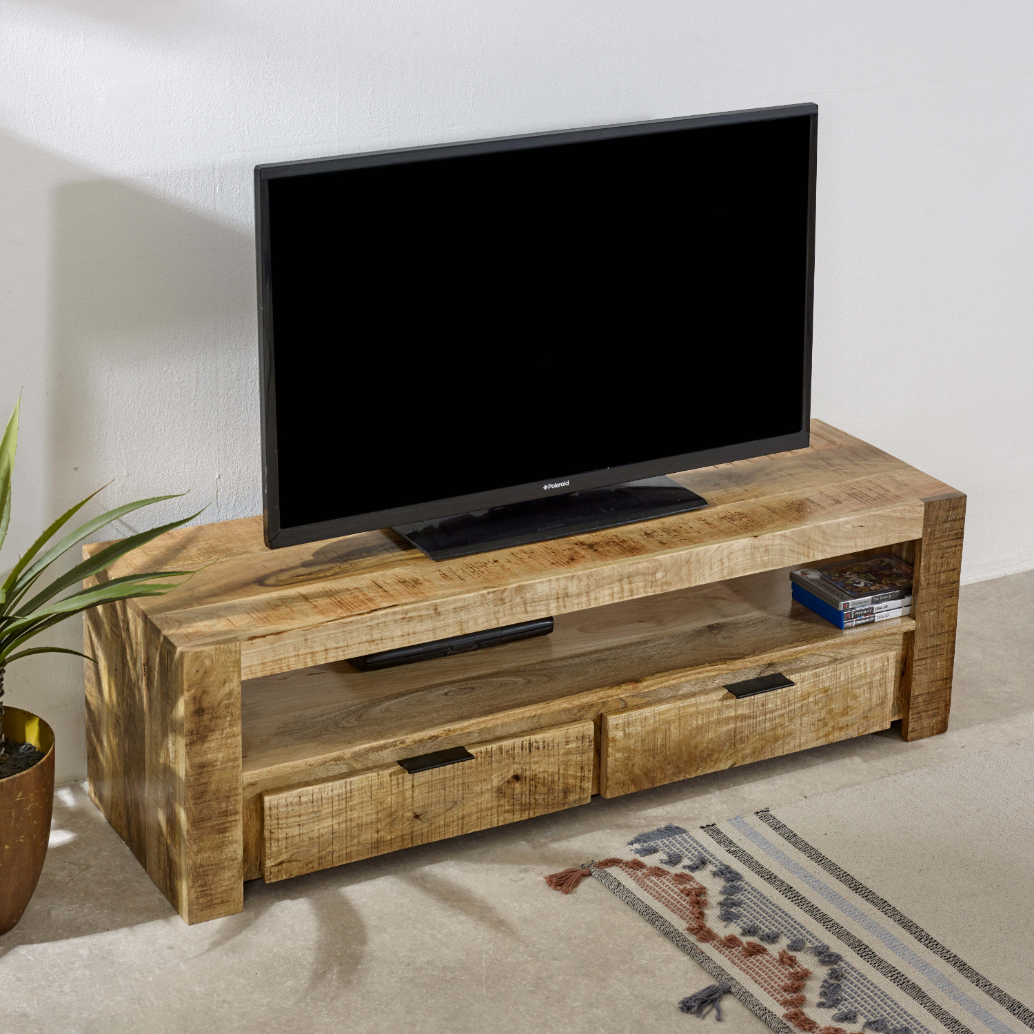 Surrey Solid Wood Tv Stand With 2 Drawers - Image 5