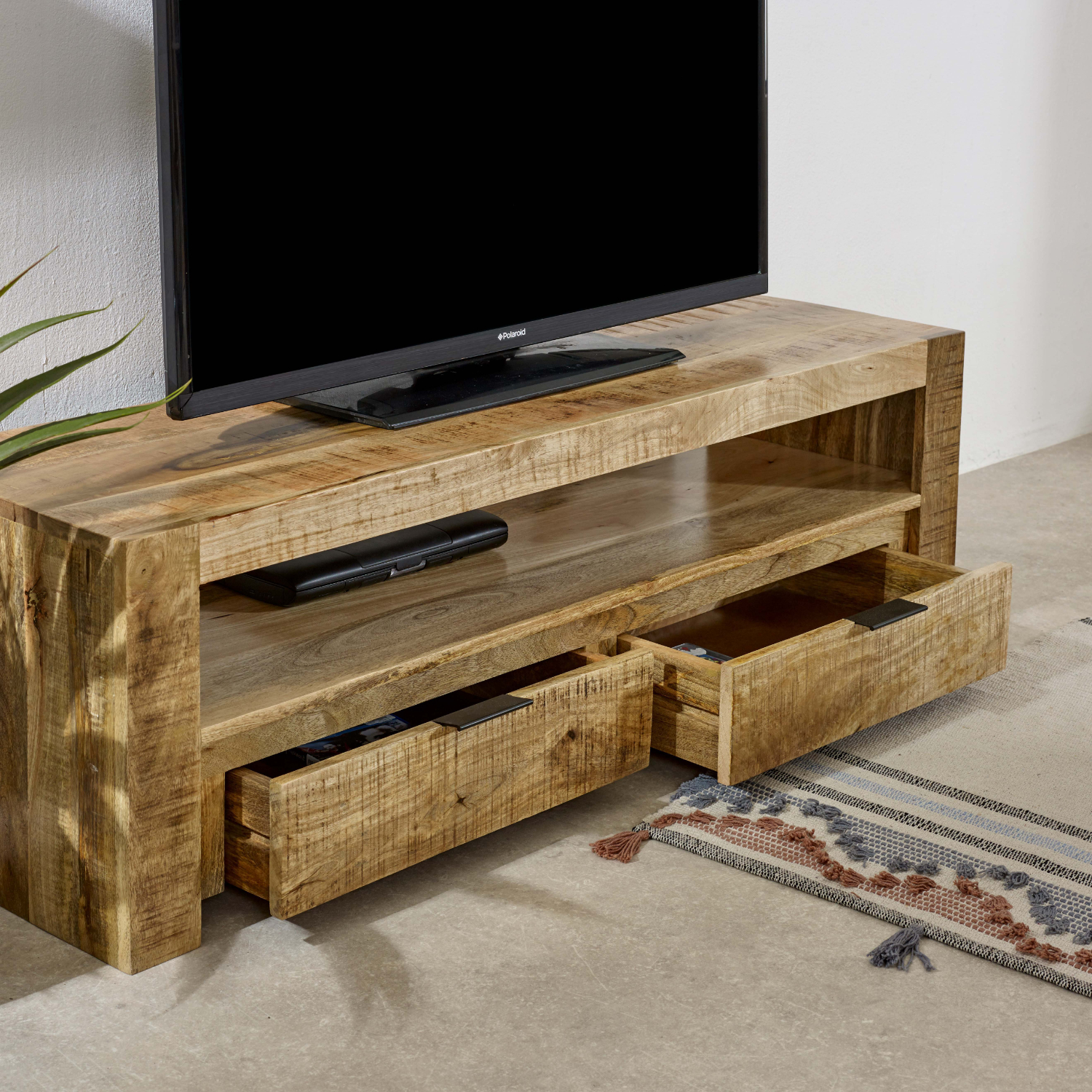 Surrey Solid Wood Tv Stand With 2 Drawers - Image 2