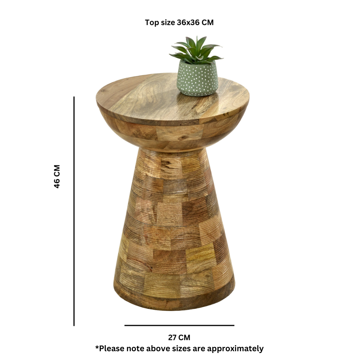 Solid Wood Round Side Table Mushroom Style, elegant and Versatile - Image 3