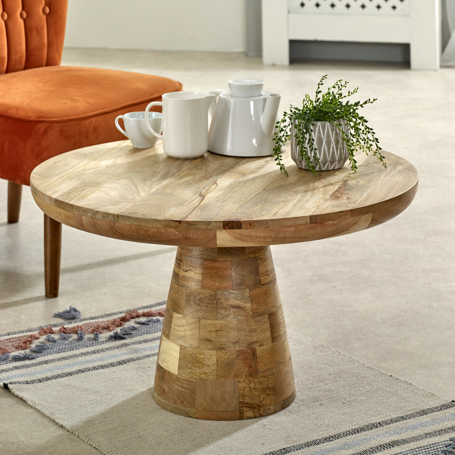Surrey Solid Wood Coffee Table Mushroom Style - Image 5