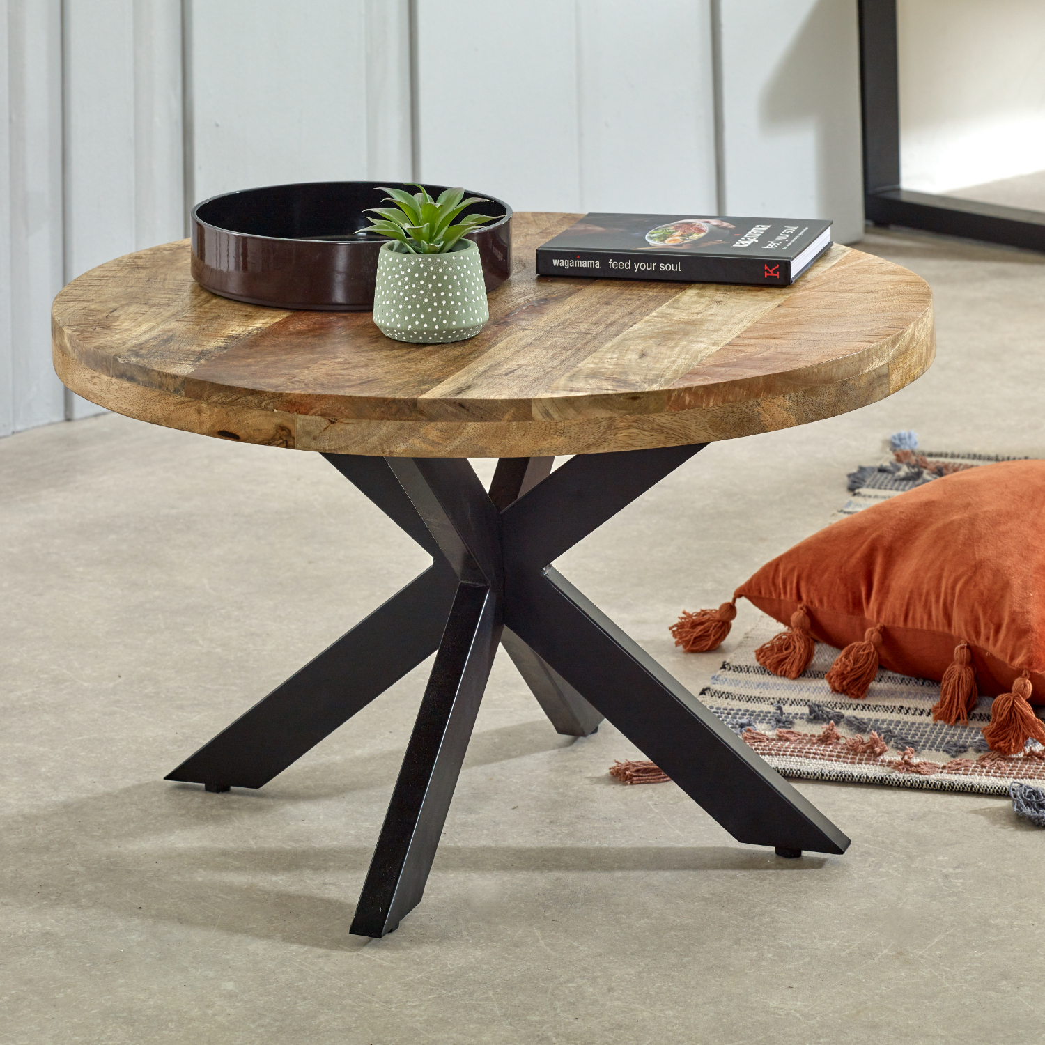 Surrey Solid Wood Coffee Table With Metal Spider Legs - Image 5