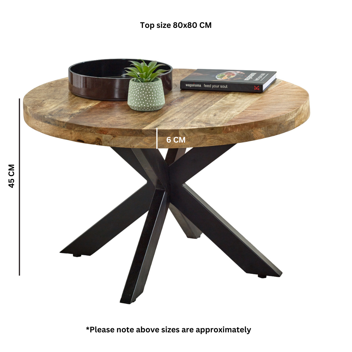 Surrey Solid Wood Coffee Table With Metal Spider Legs - Image 4