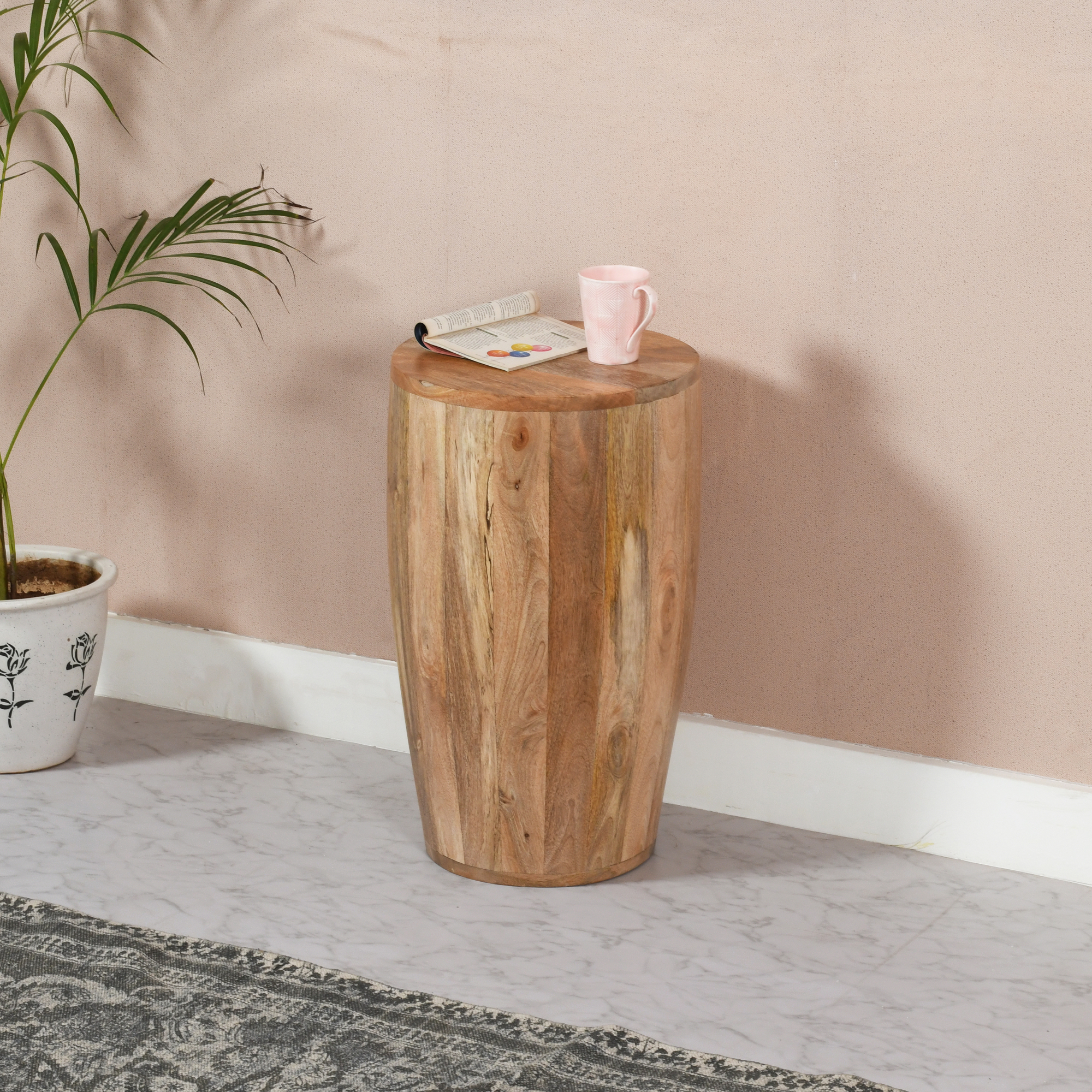 Surrey Solid Wood Drum Side Table - Image 5