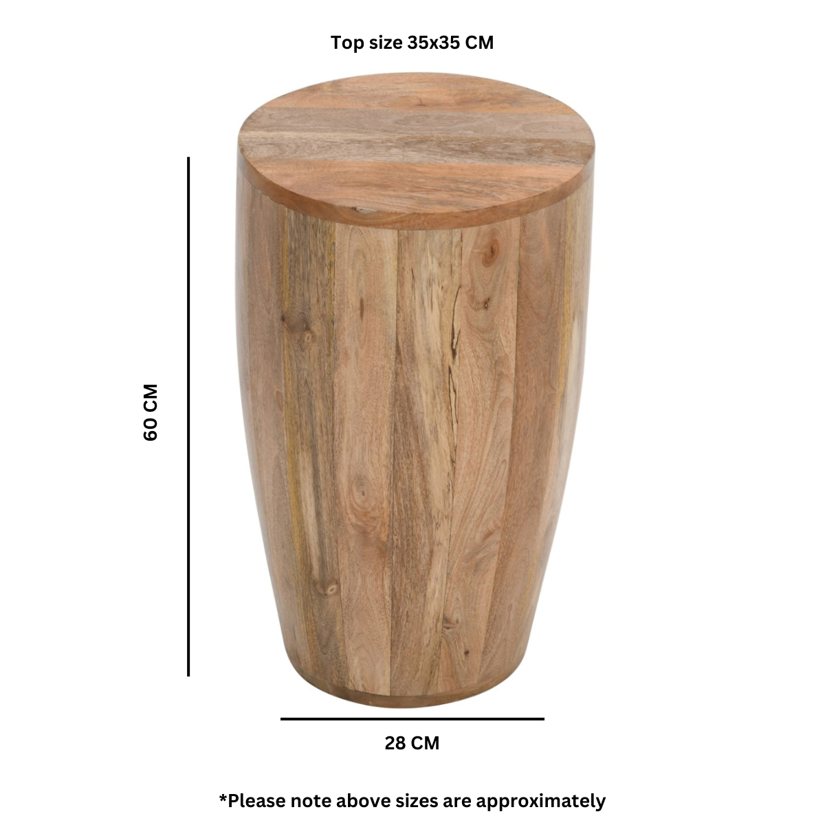 Surrey Solid Wood Drum Side Table - Image 4
