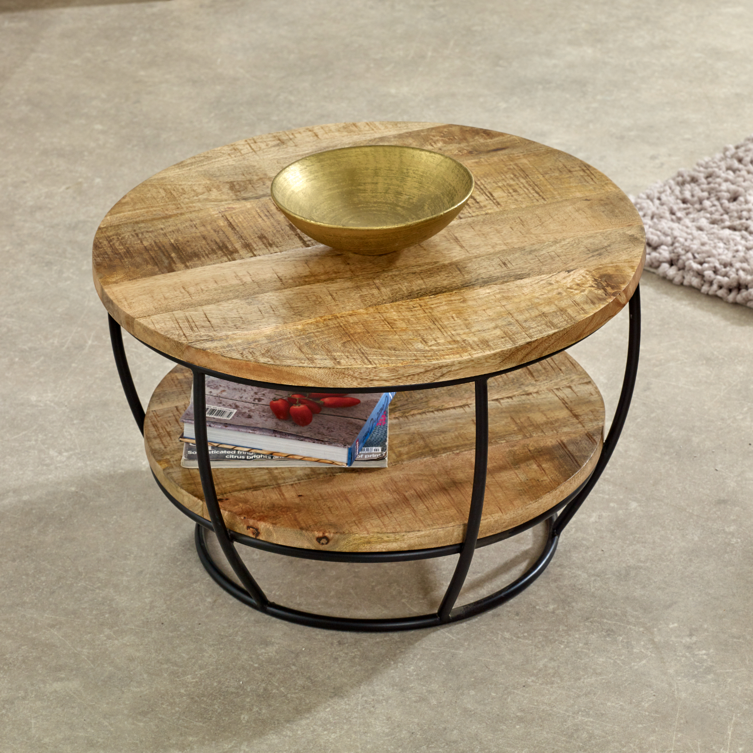 Surrey Solid Wood & Metal Coffee Table With Shelf - Image 6