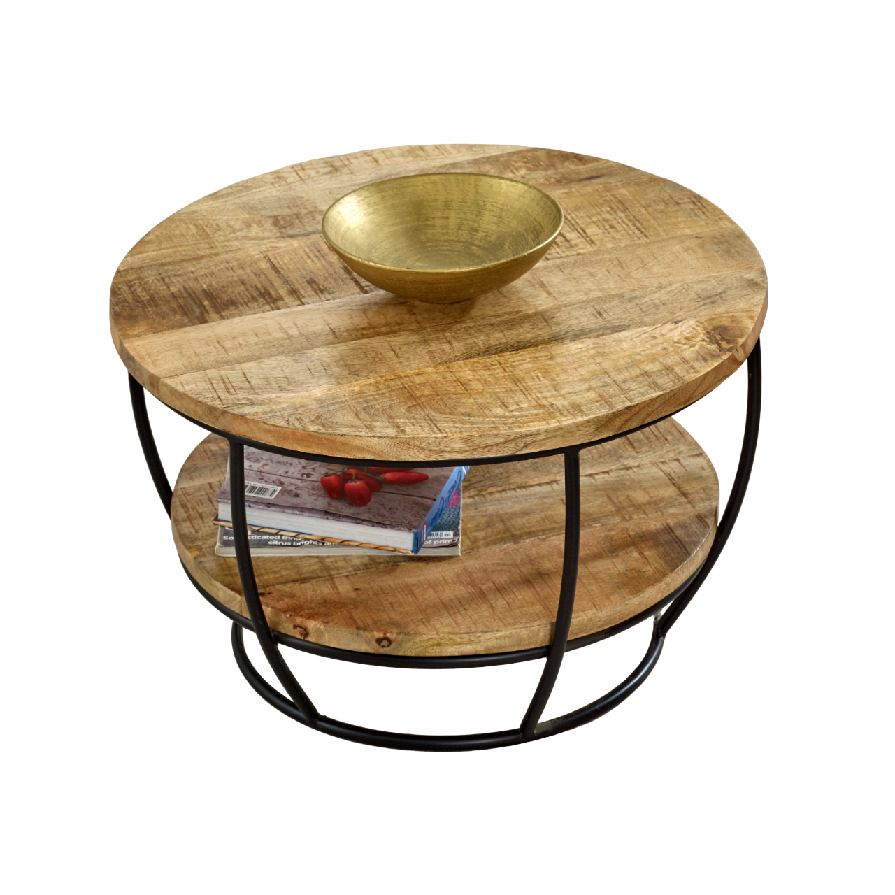 Surrey Solid Wood & Metal Coffee Table With Shelf - Image 2