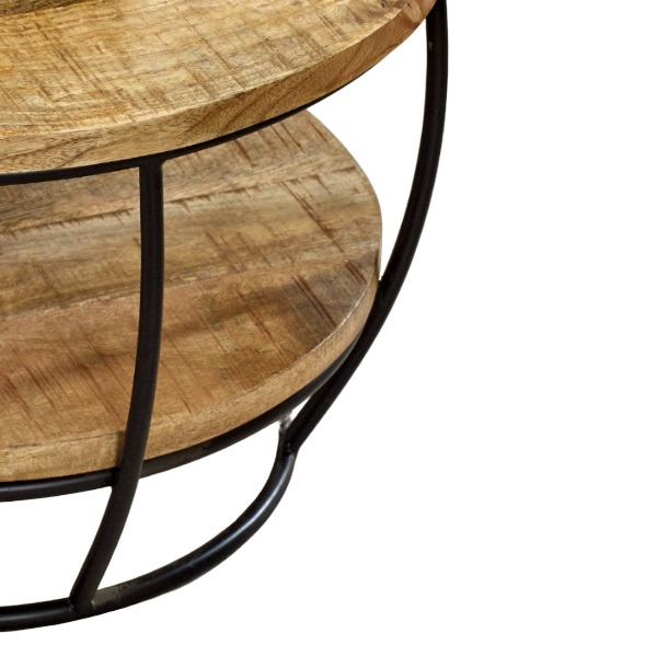 Surrey Solid Wood & Metal Coffee Table With Shelf - Image 3