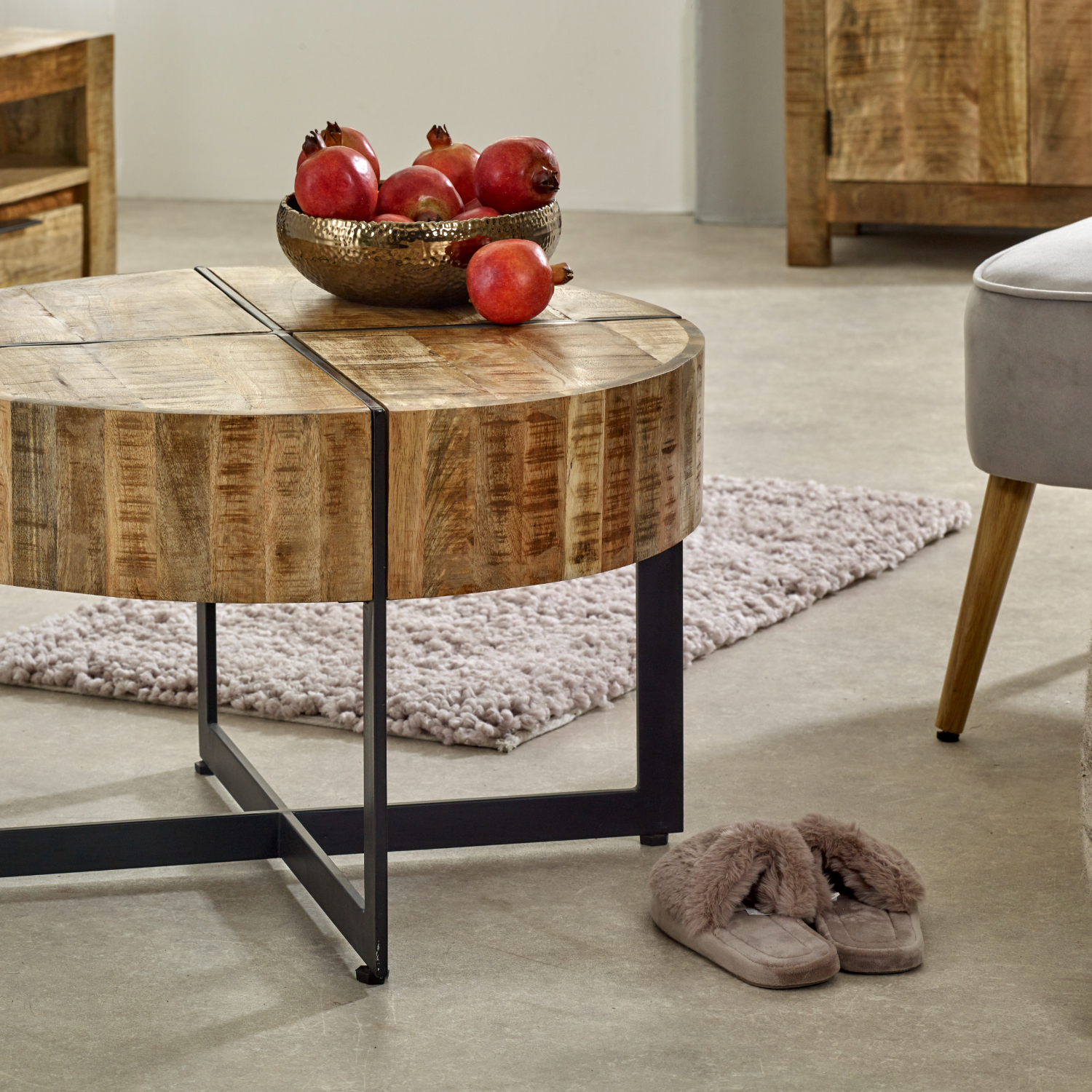 Surrey Solid Wood Coffee Table With Metal Legs - Image 6