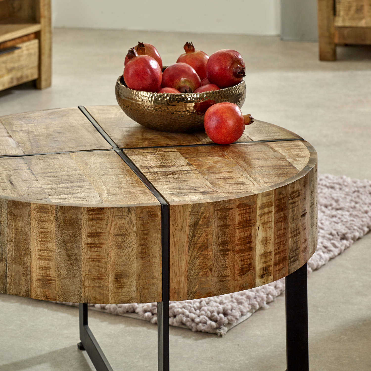 Surrey Solid Wood Coffee Table With Metal Legs - Image 2