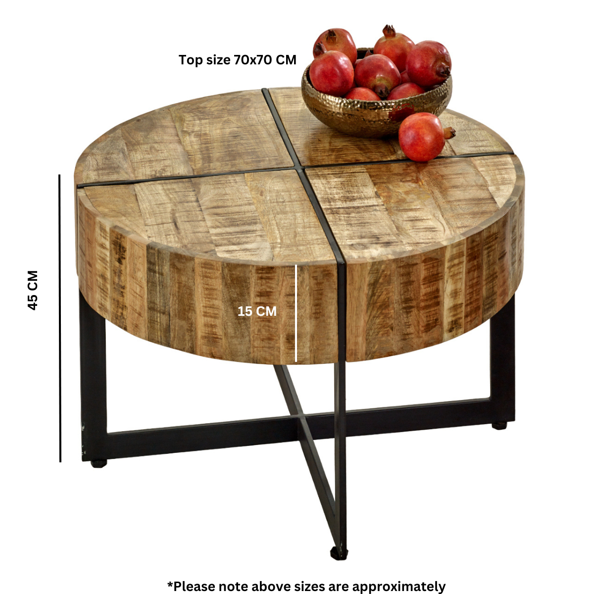 Surrey Solid Wood Coffee Table With Metal Legs - Image 4