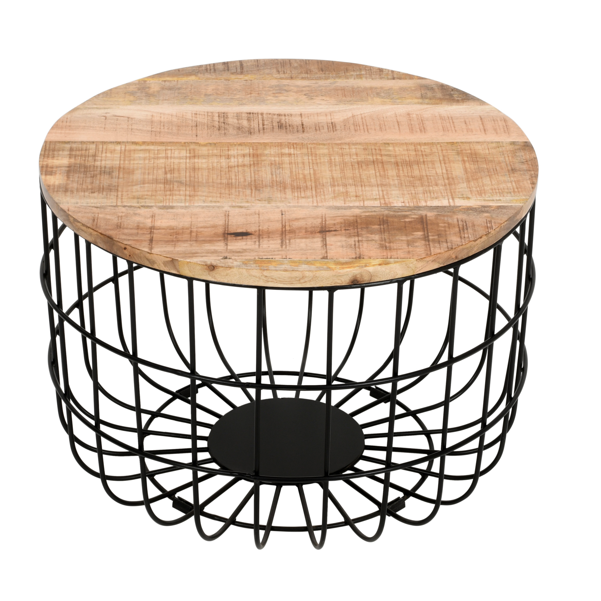 Surrey Solid Wood & Metal Wire Coffee Table - Image 2