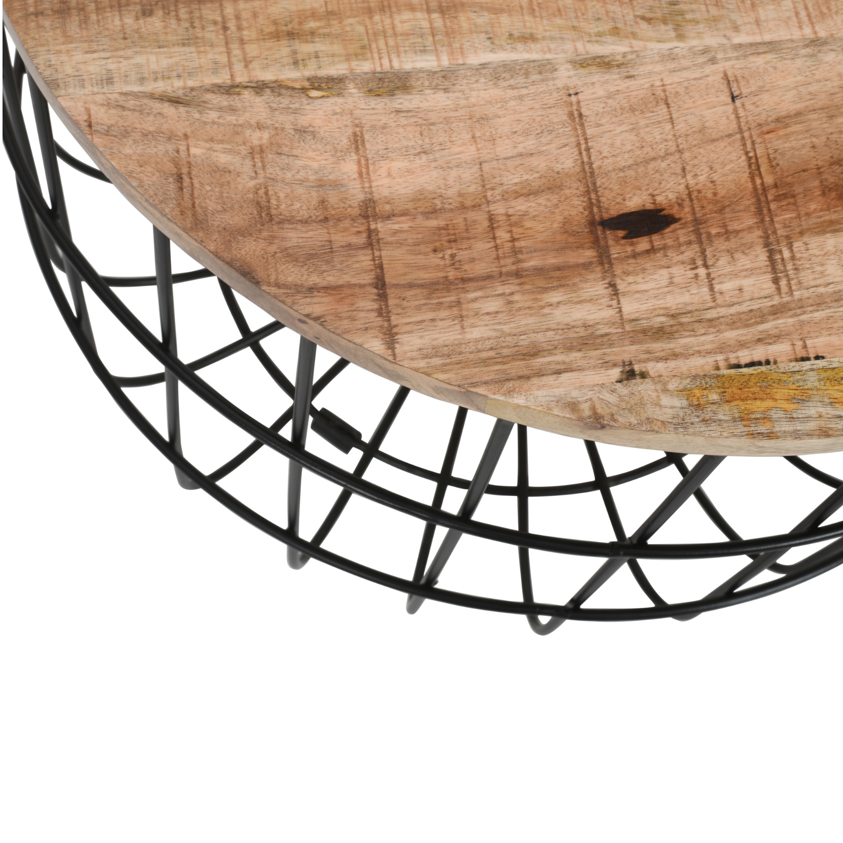 Surrey Solid Wood & Metal Wire Coffee Table - Image 3