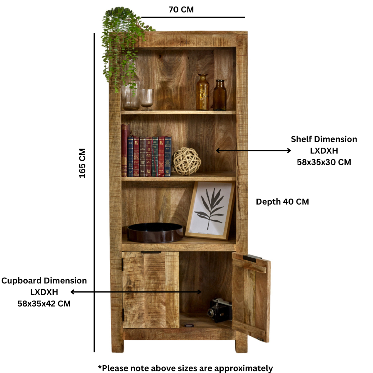 Surrey Solid Wood Bookcase With Doors - Image 4