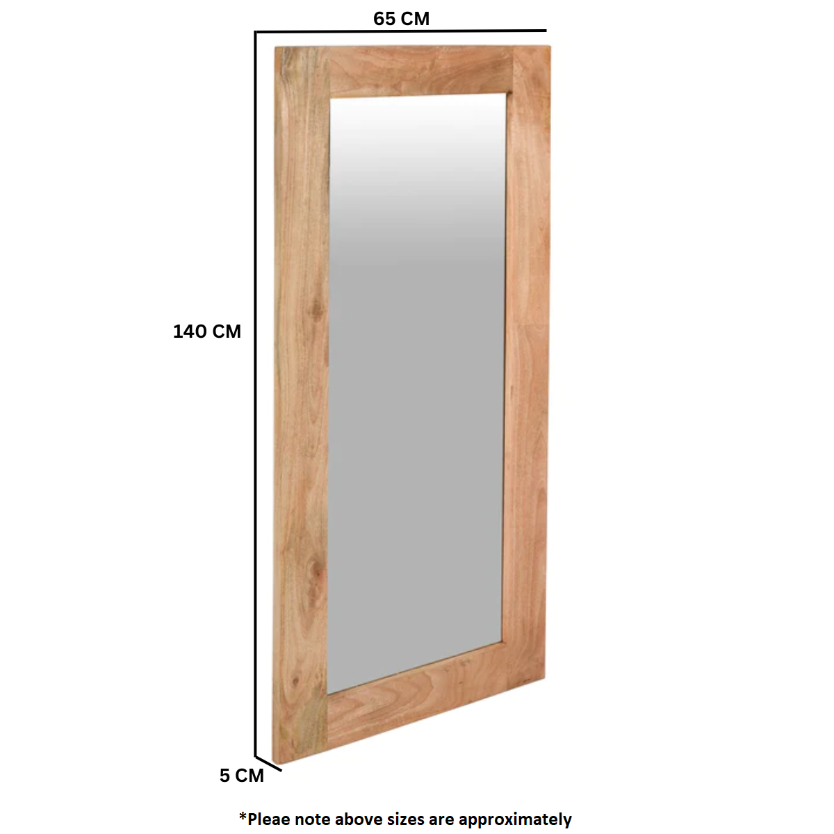 Surrey Solid Wood Frame Mirror Extra Long - Image 4