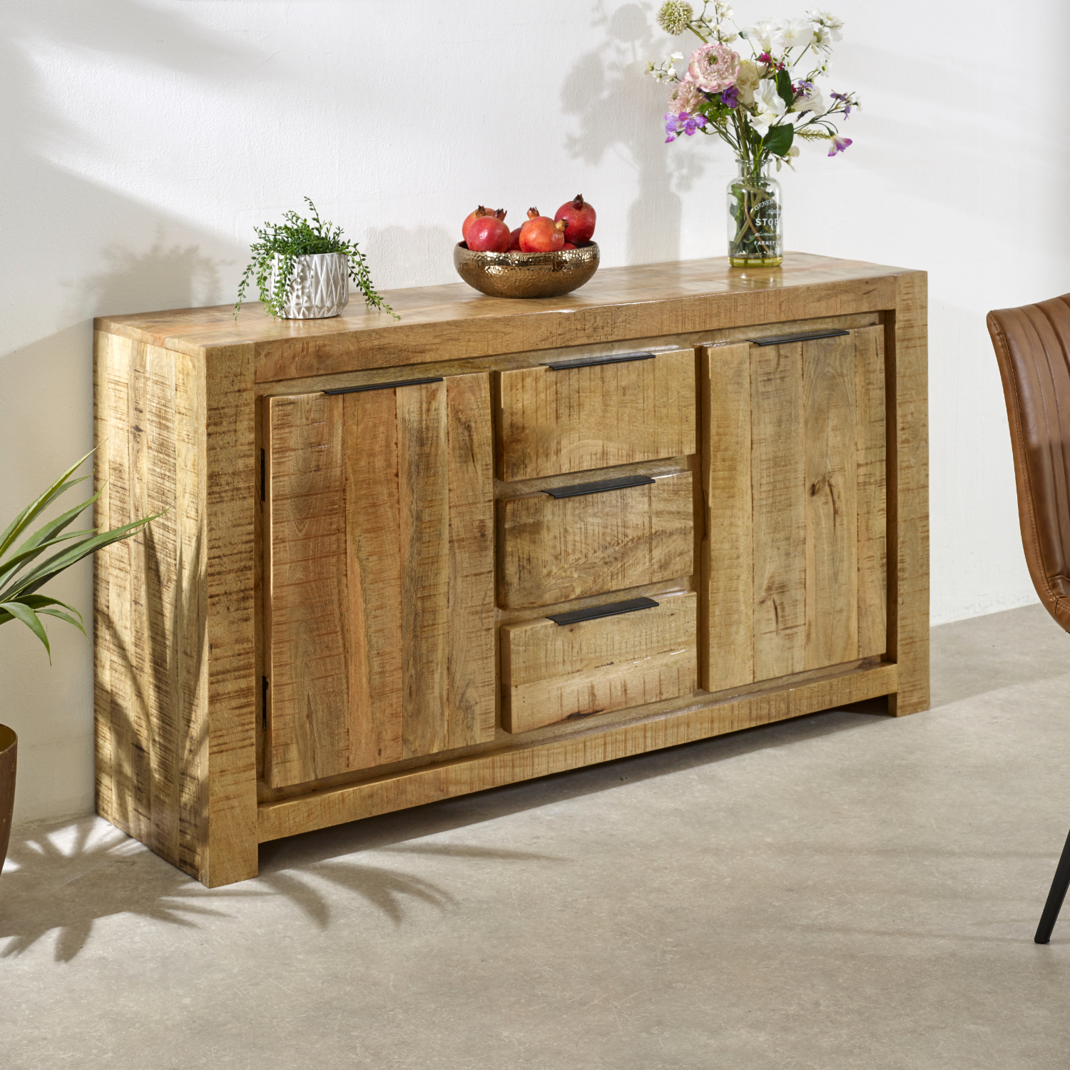 Surrey Solid Wood Large Sideboard 2 Door 3 Drawer - Image 10