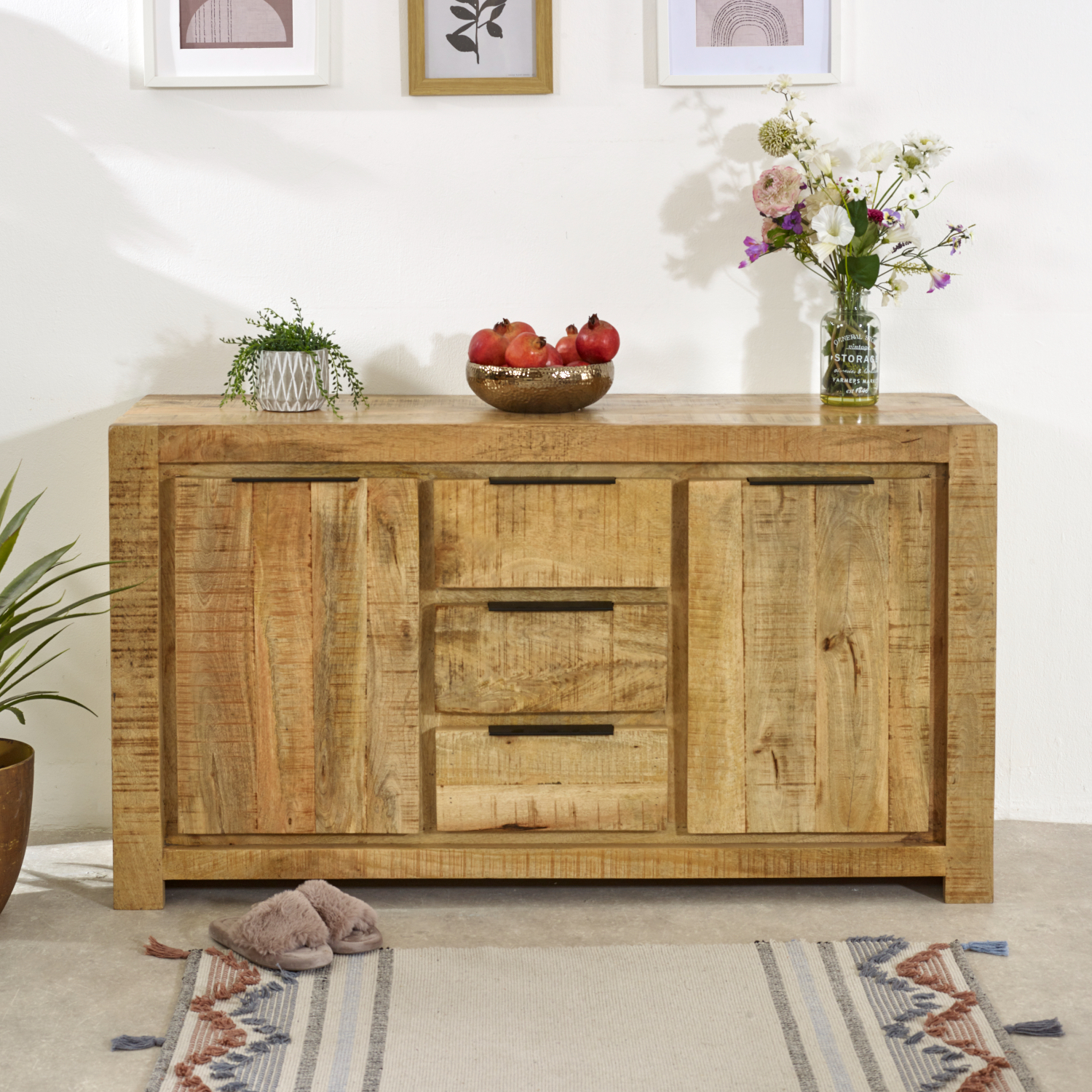 Surrey Solid Wood Large Sideboard 2 Door 3 Drawer - Image 7