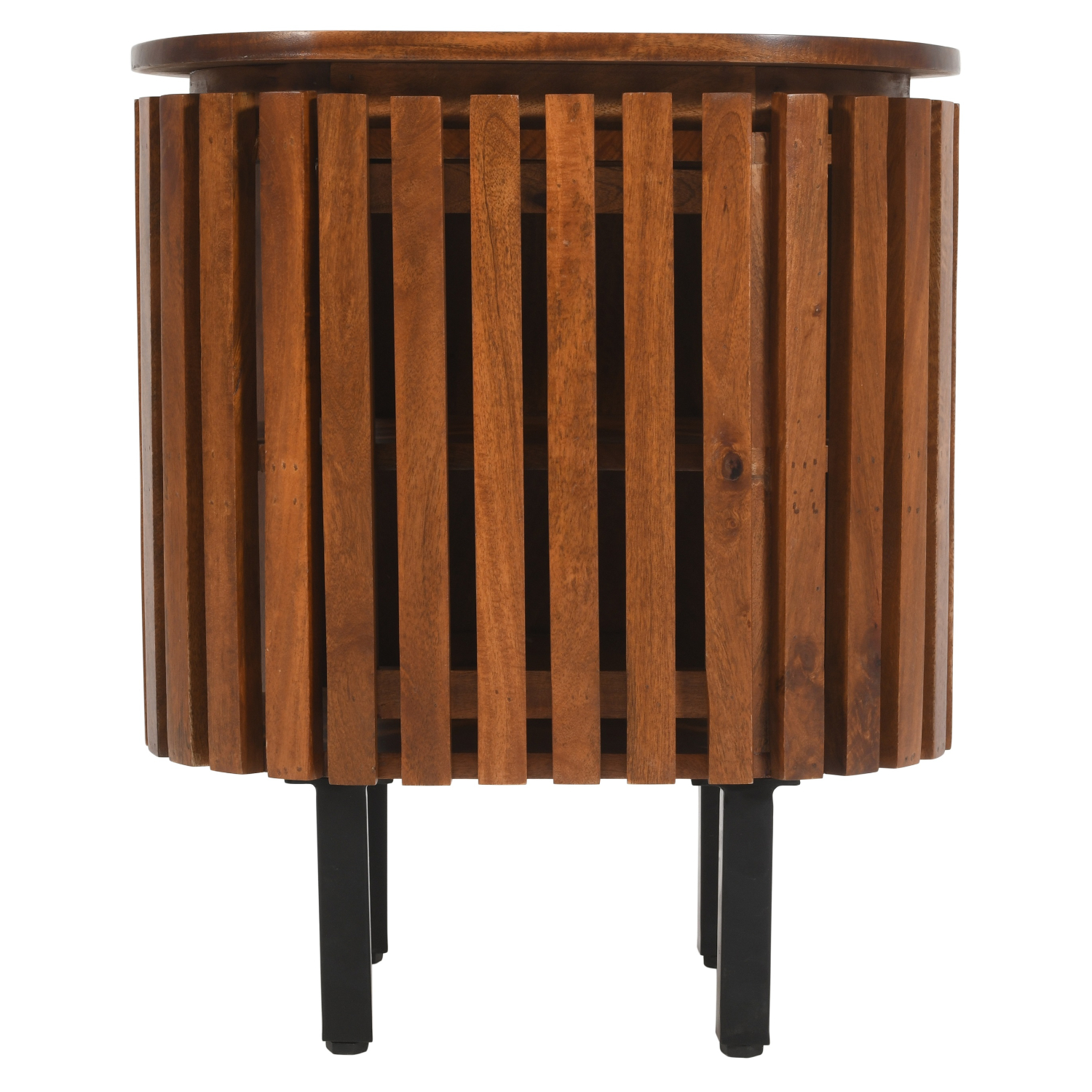 Slatted Mango Wood Bedside Table - Image 2