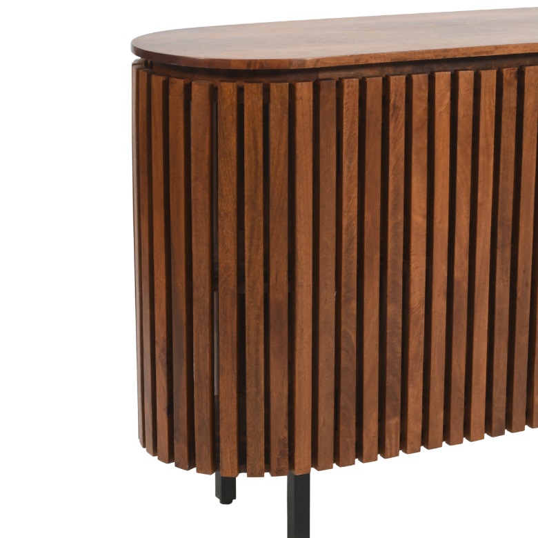 Slatted Mango Wood 2 Doors Sideboard - Image 3