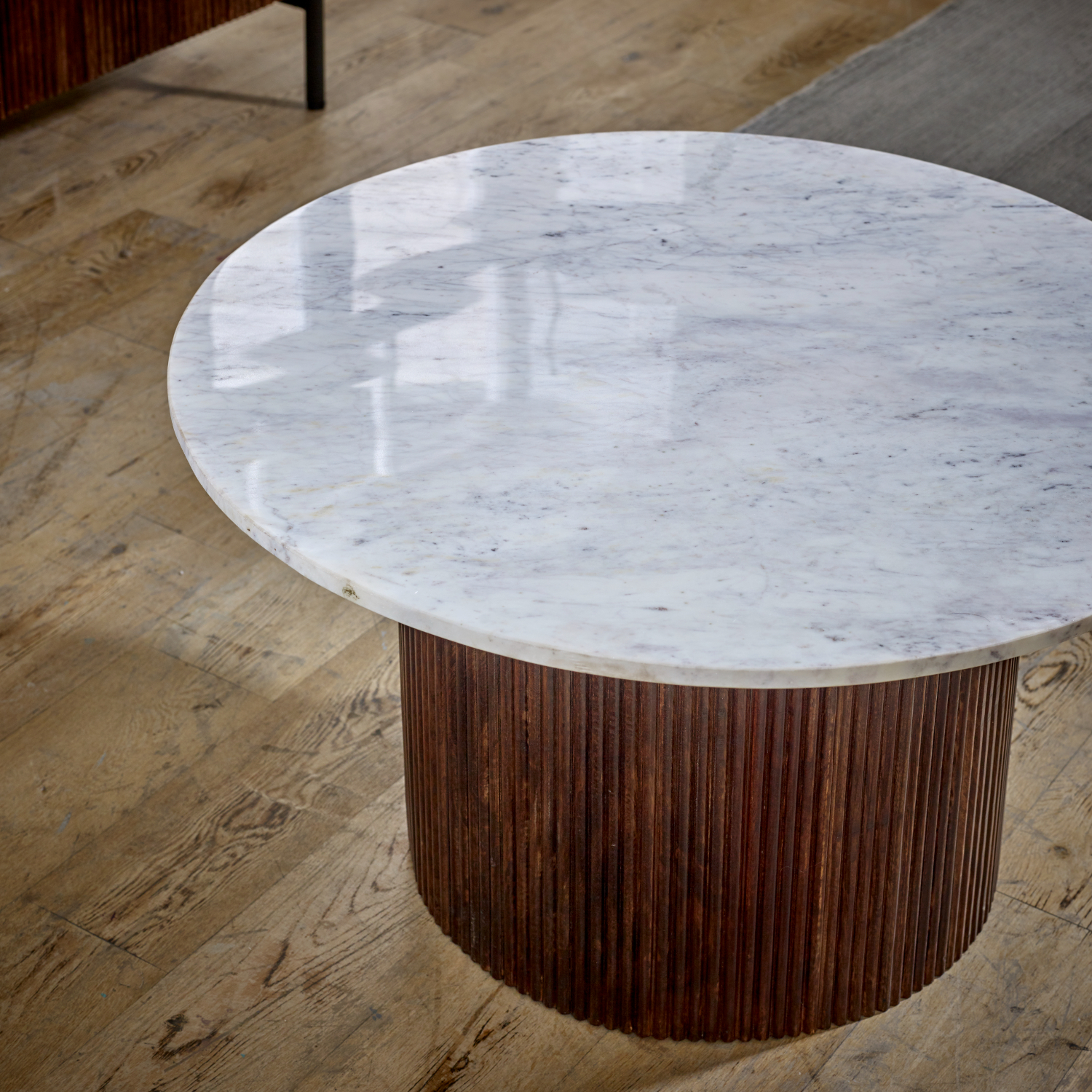 Opal Mango Wood Coffee Table With Marble Top - Image 7