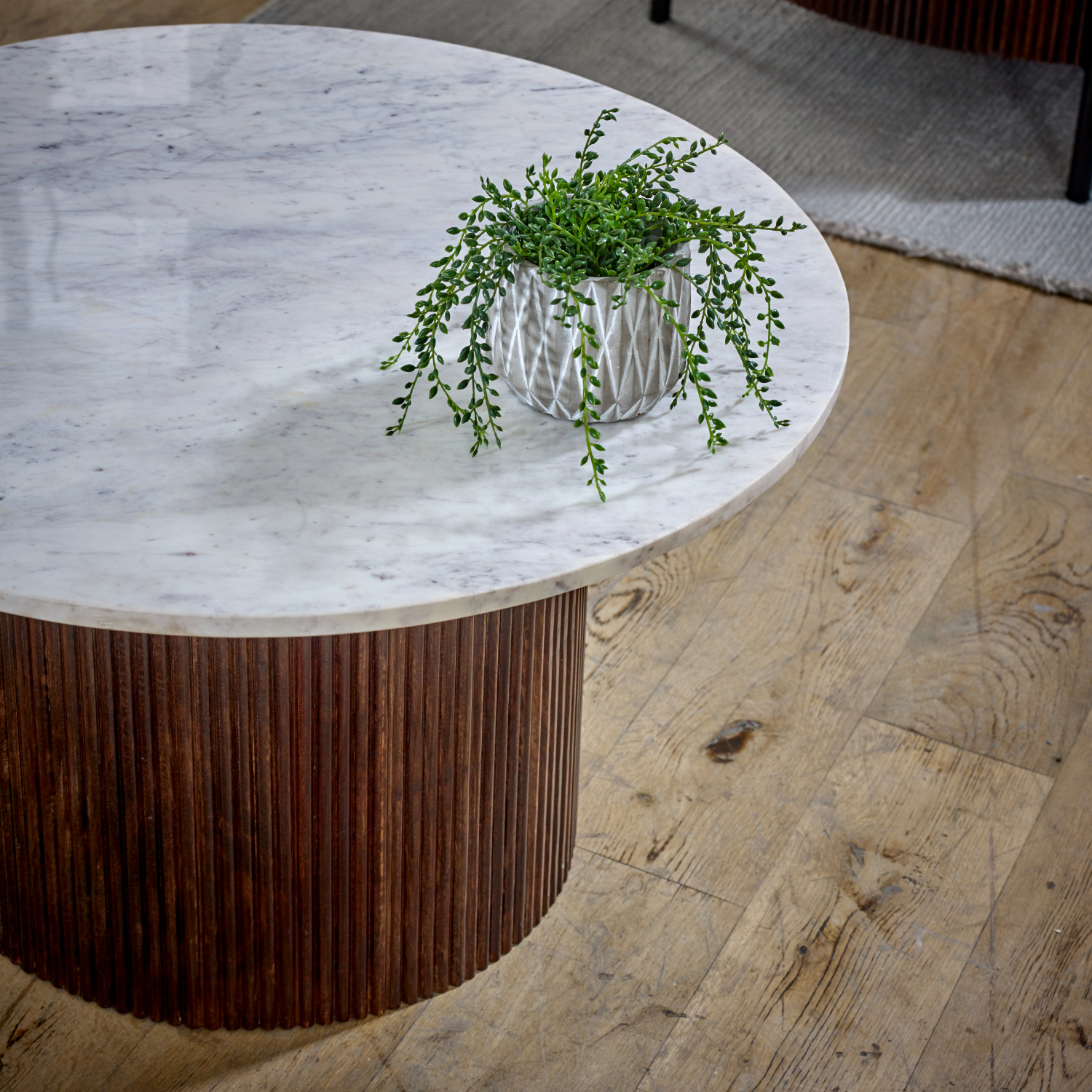 Opal Mango Wood Coffee Table With Marble Top - Image 3