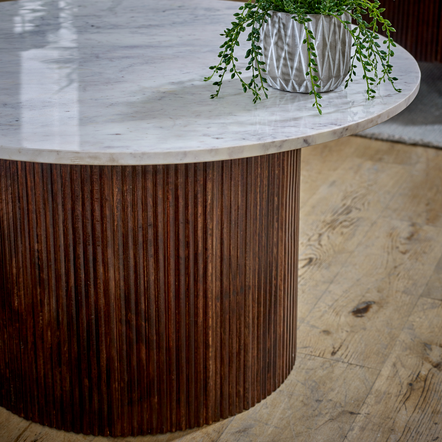 Opal Mango Wood Coffee Table With Marble Top - Image 2