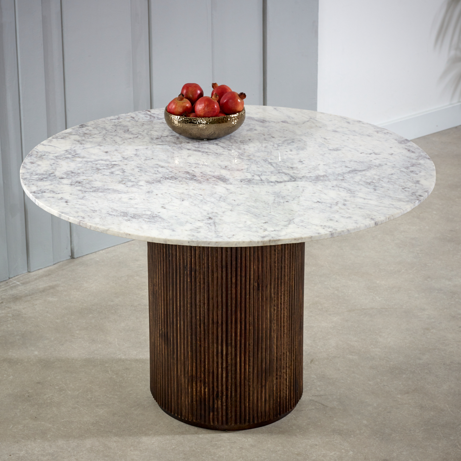Opal Mango Wood Dining Table Round With Marble Top - Image 3