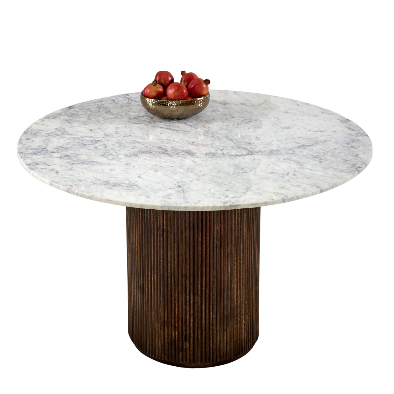 Opal Mango Wood Dining Table Round With Marble Top - Image 2