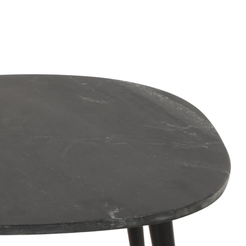 Opal Coffee Table With Black Marble Top & Metal Legs - Image 4