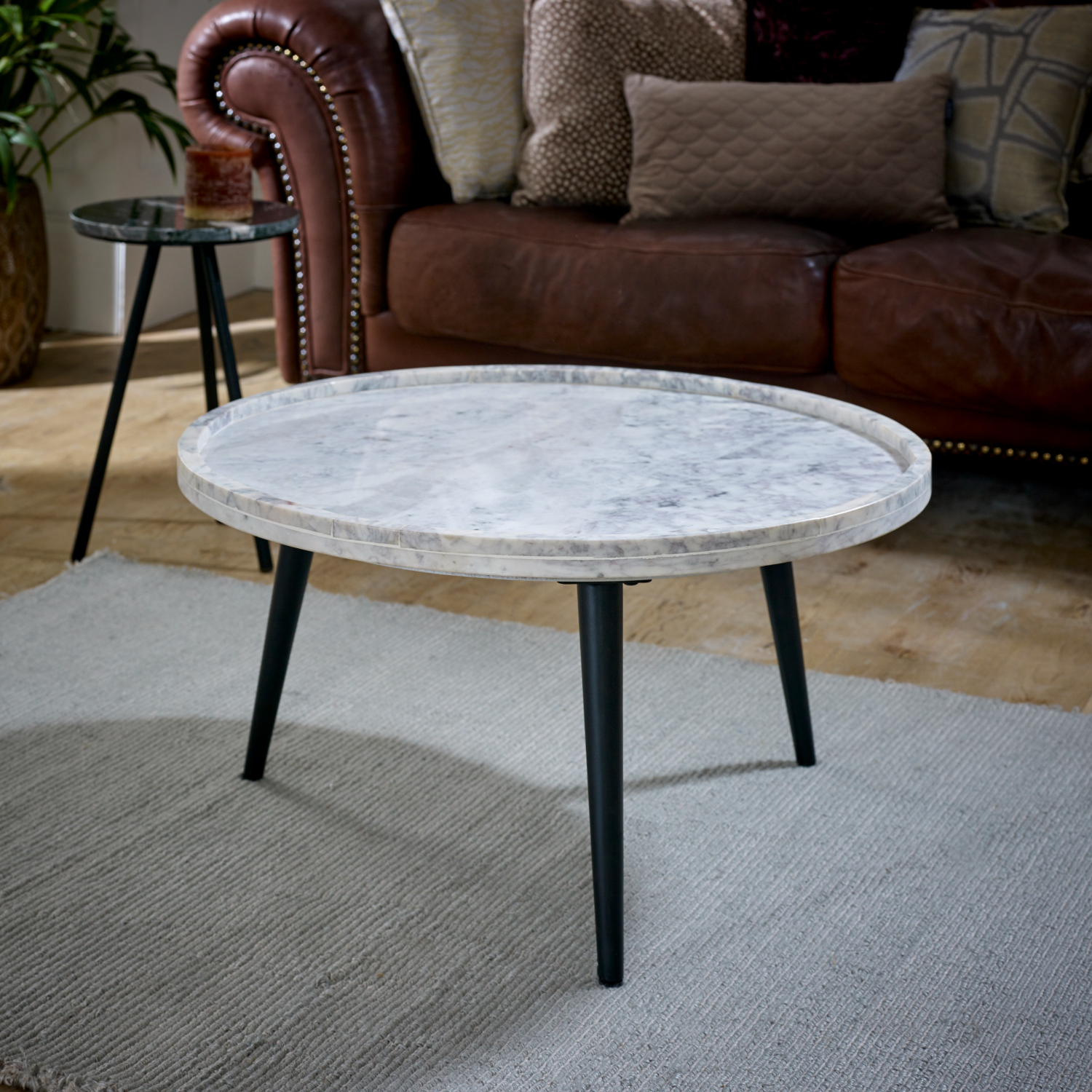 Opal Coffee Table With Marble Top And Metal Legs - Image 5