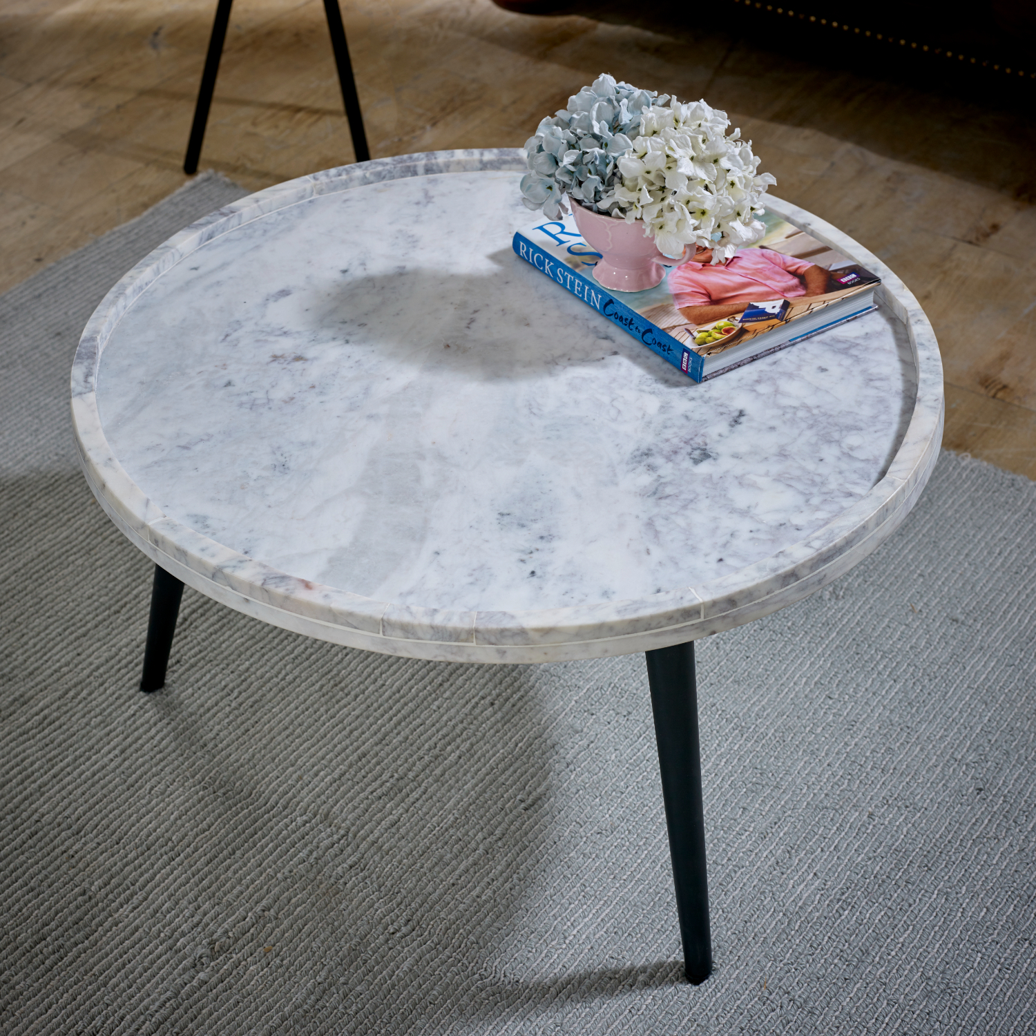 Opal Coffee Table With Marble Top And Metal Legs - Image 2