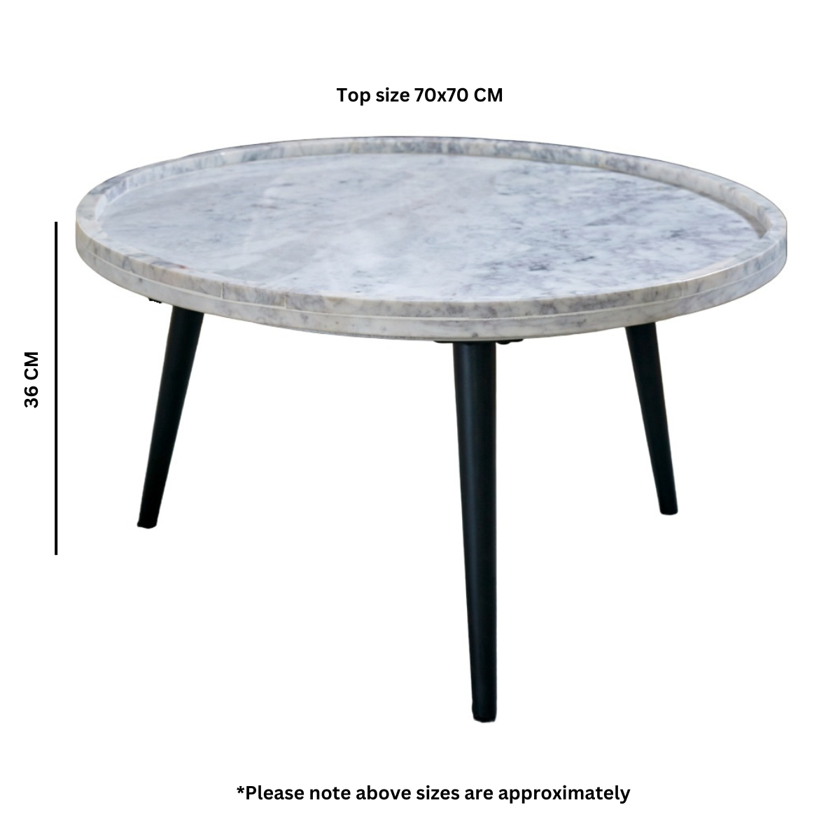 Opal Coffee Table With Marble Top And Metal Legs - Image 4