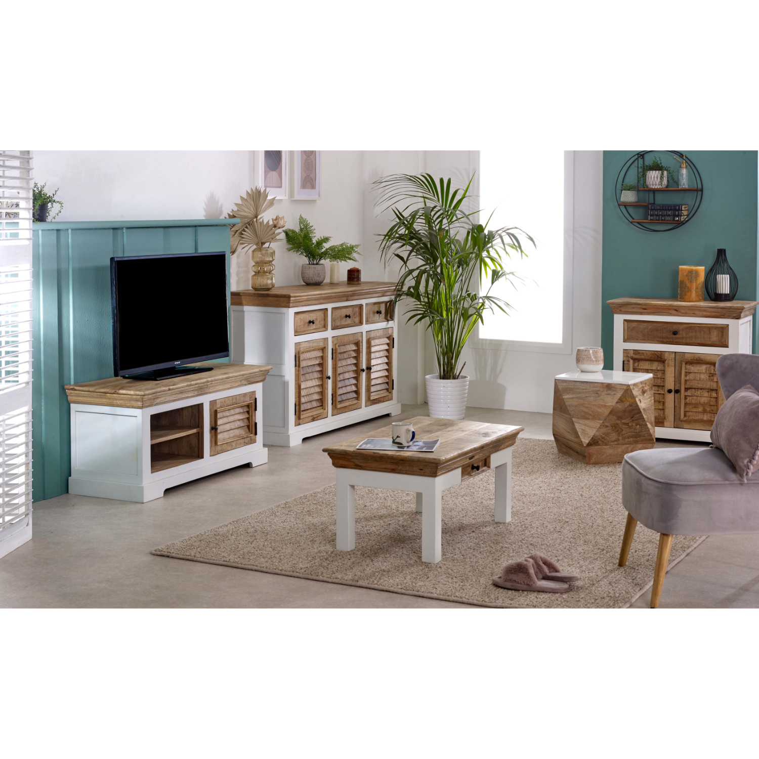 Alfie Coffee Table With Drawer Solid Mango Wood - Image 14