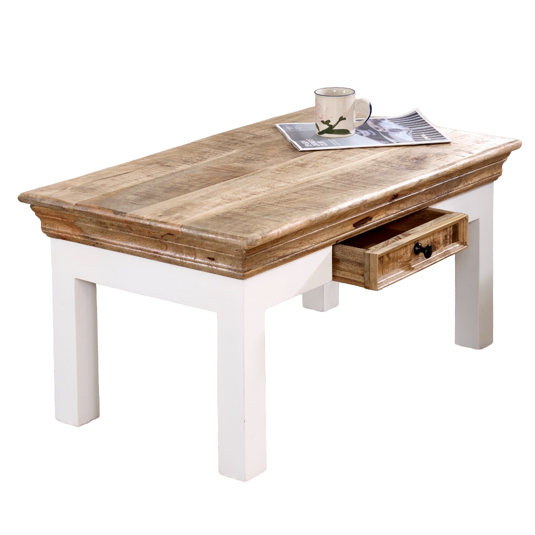 Alfie Coffee Table With Drawer Solid Mango Wood - Image 2