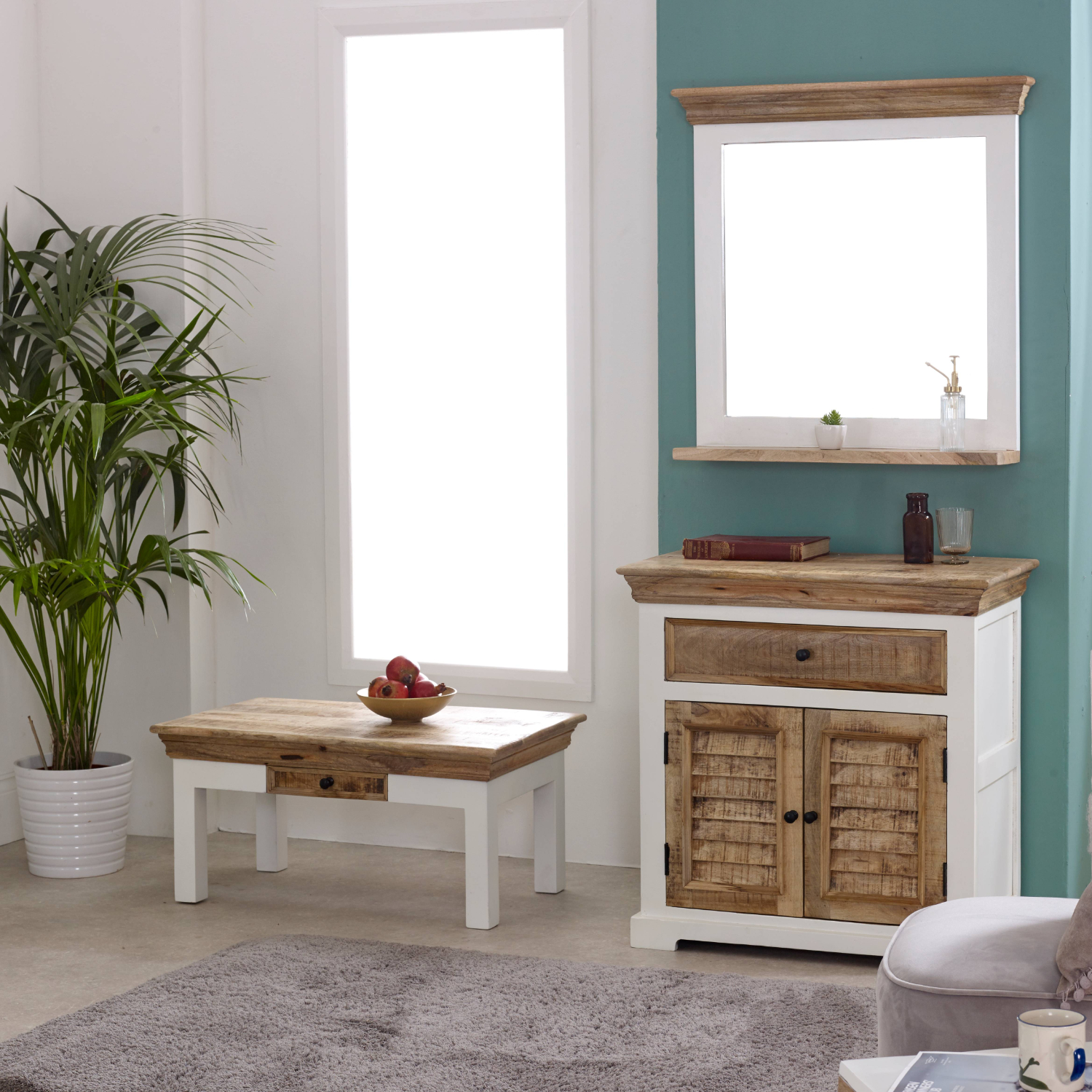 Alfie Coffee Table With Drawer Solid Mango Wood - Image 5