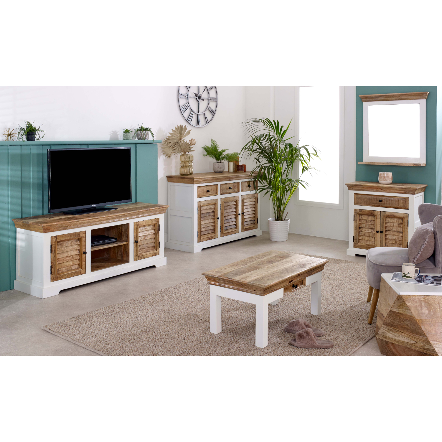 Alfie Coffee Table With Drawer Solid Mango Wood - Image 12