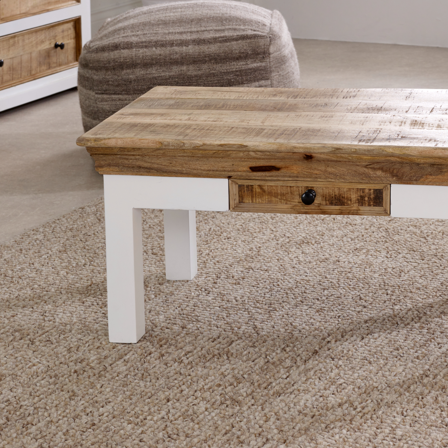 Alfie Coffee Table With Drawer Solid Mango Wood - Image 8