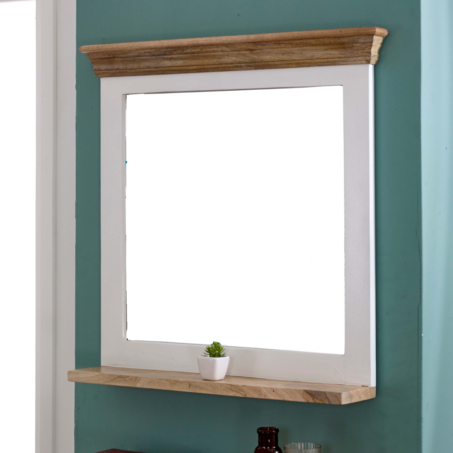 Alfie Mirror Frame With Shelf Solid Mango Wood - Image 8