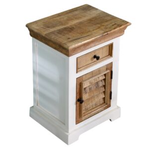 Alfie Solid Mango Wood Bedside Cabinet 1 Drawer + 1 Door