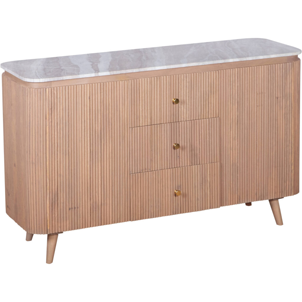 Ashford Natural Marble & Wood Extra Large Sideboard