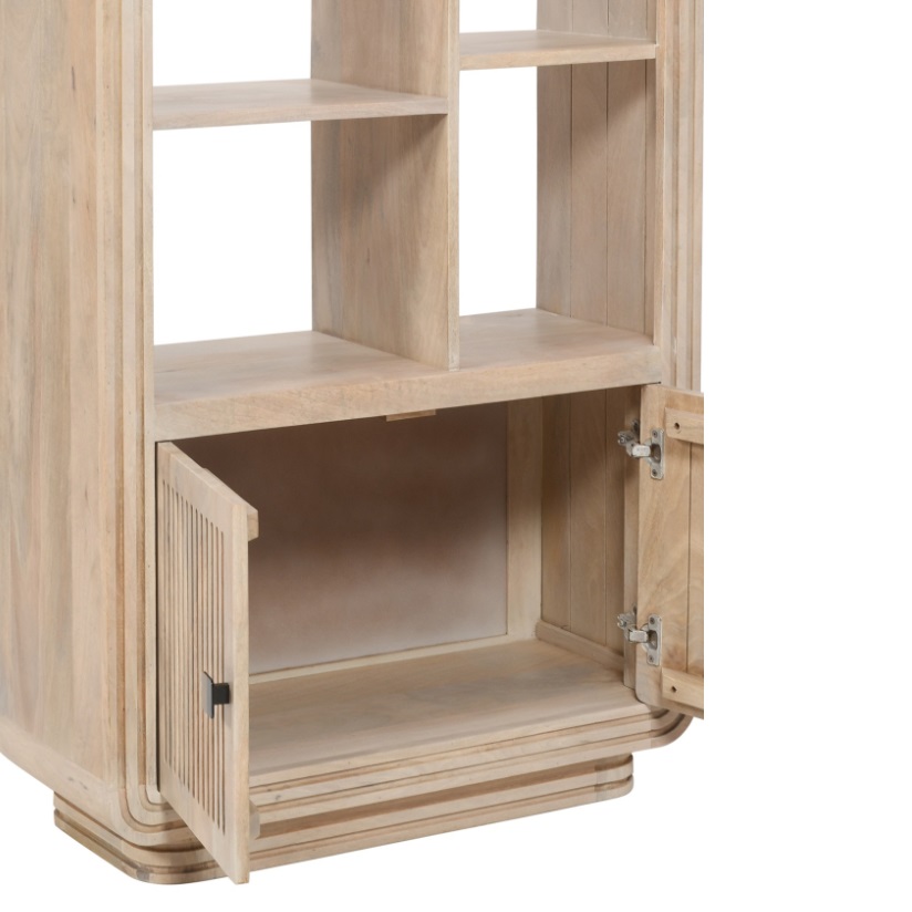 Hudson Carved Mango Wood Bookcase - Image 4