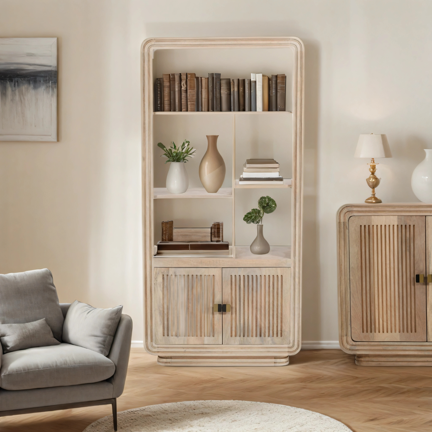 Hudson Carved Mango Wood Bookcase - Image 6