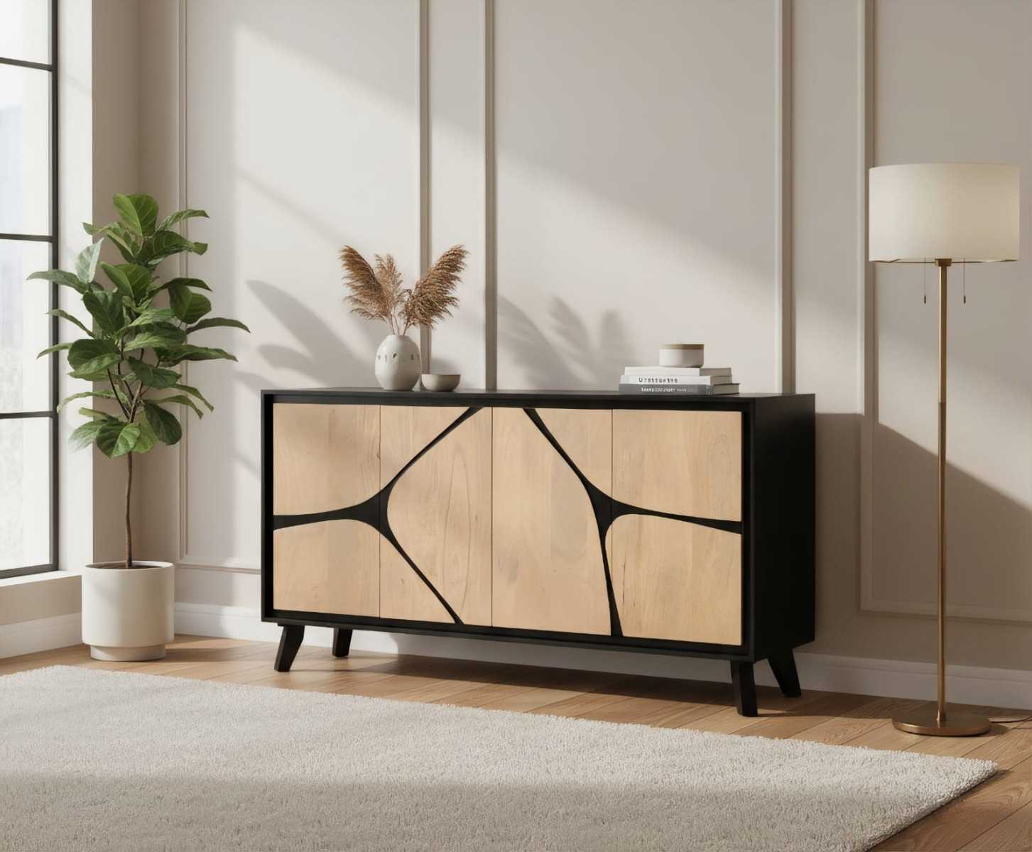 Boho Solid Wood Extra Large Sideboard