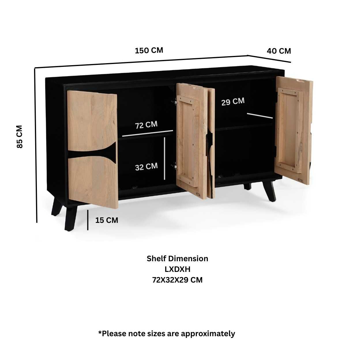 Boho Solid Wood Extra Large Sideboard - Image 7
