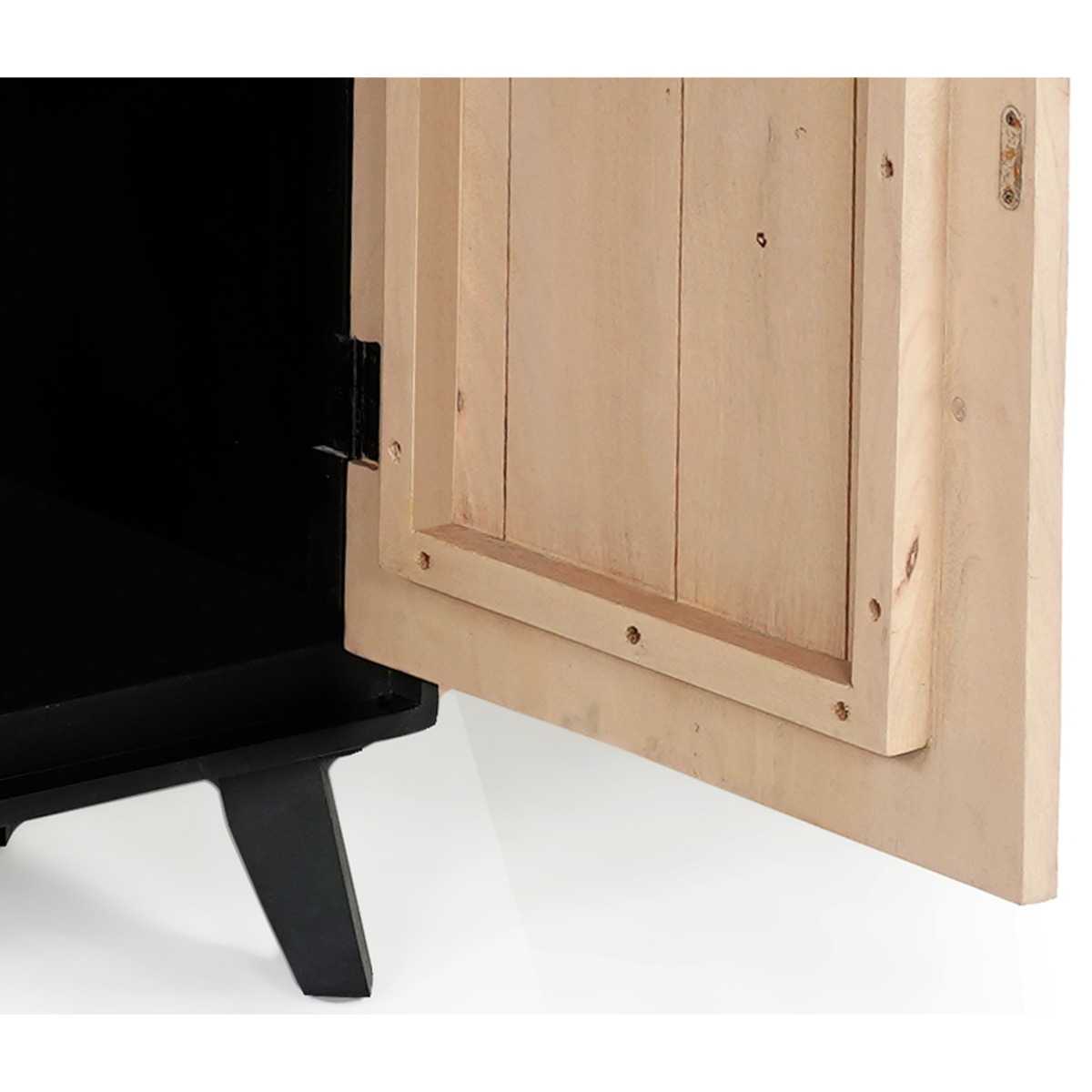 Boho Wooden Bookcase With 2 Doors - Image 7