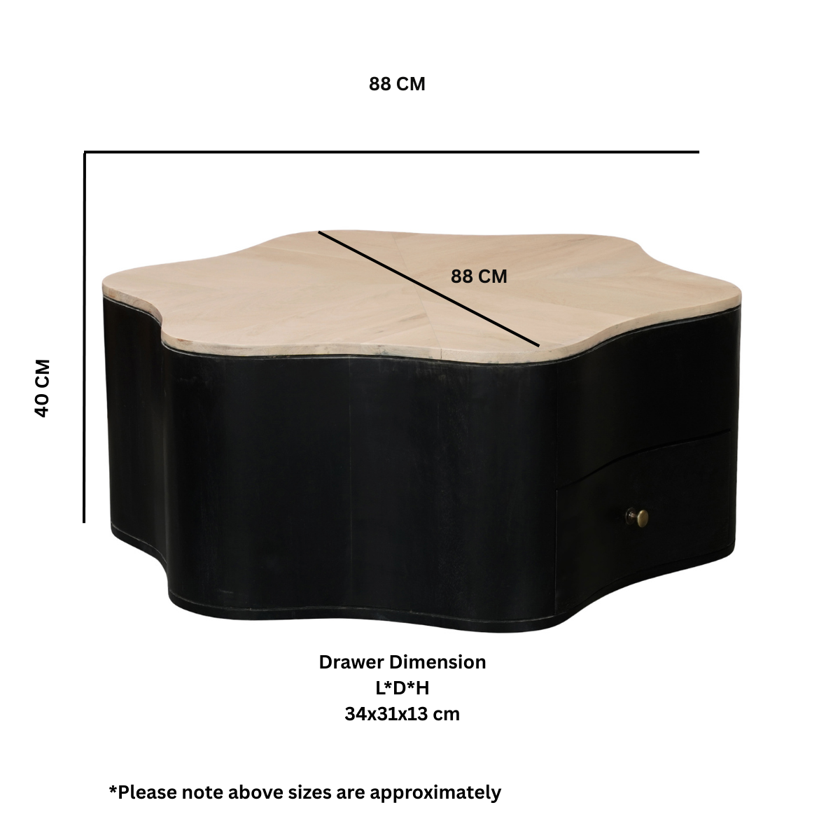 Boho Wooden Star Low Coffee Table - Image 6