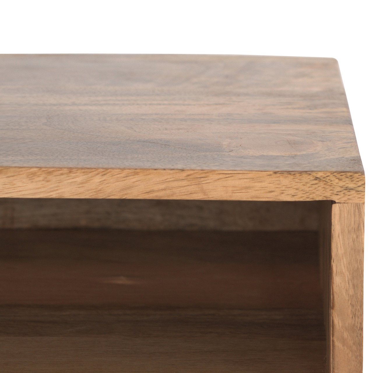 Solid Mango Wood Scandinavian Style 2 Open Shelves Writing Desk - Image 5