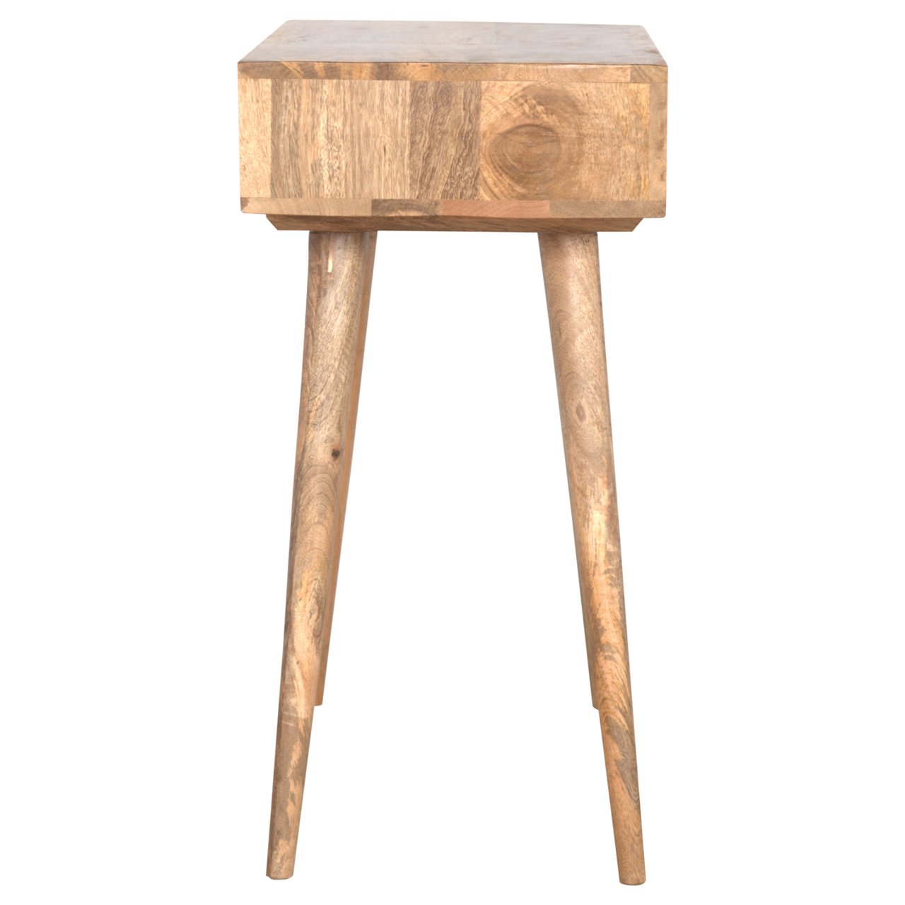 Solid Mango Wood Scandinavian Style 2 Open Shelves Writing Desk - Image 7