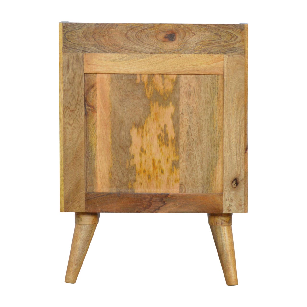 Solid Mango Wood Oak Finished 3 Drawer Pink White & Grey Hand Painted Bedside - Image 6
